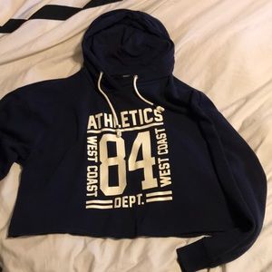 Navy blue cropped hoodie